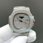 E7 Factory Luxury Clone Patek Philippe Nautilus Swiss 324 Iced Out Limited Edition Watch 
